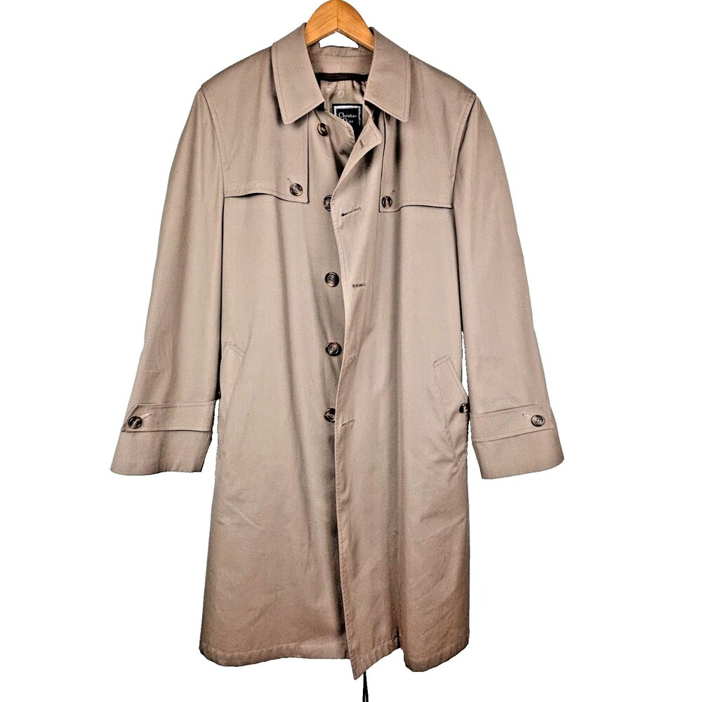 Men’s Christian Dior Wool Old Money Boardroom USA Monsieur Trench Coat 42R